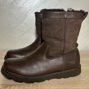 UGG Wrangell Men’s 11.5 Brown Leather Sheepskin Boots